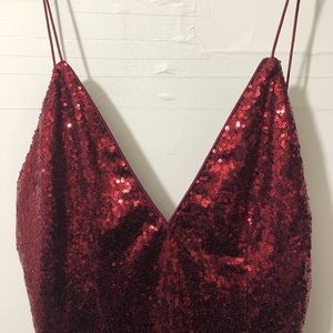 TOBI || RED SEQUIN DRESS